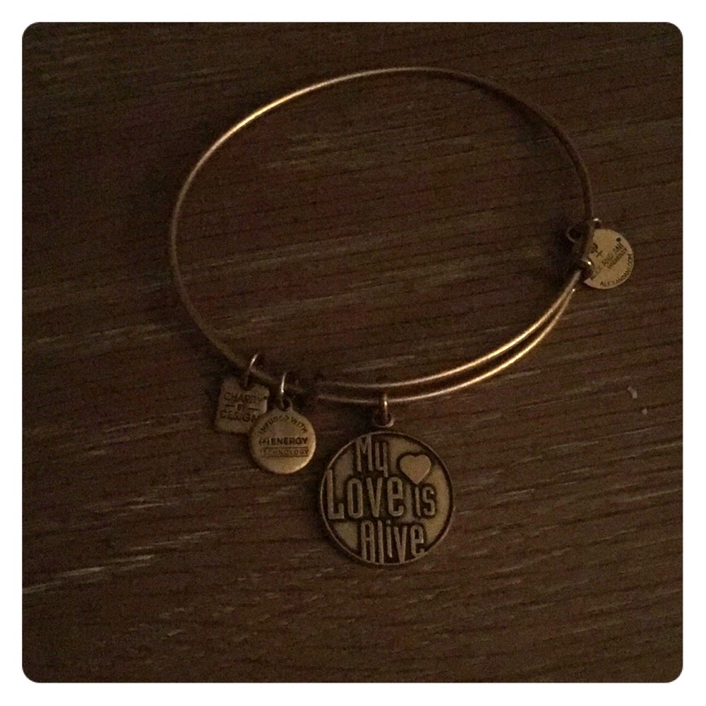 Alex and Ani My Love is Alive bangle in gold